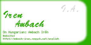 iren ambach business card